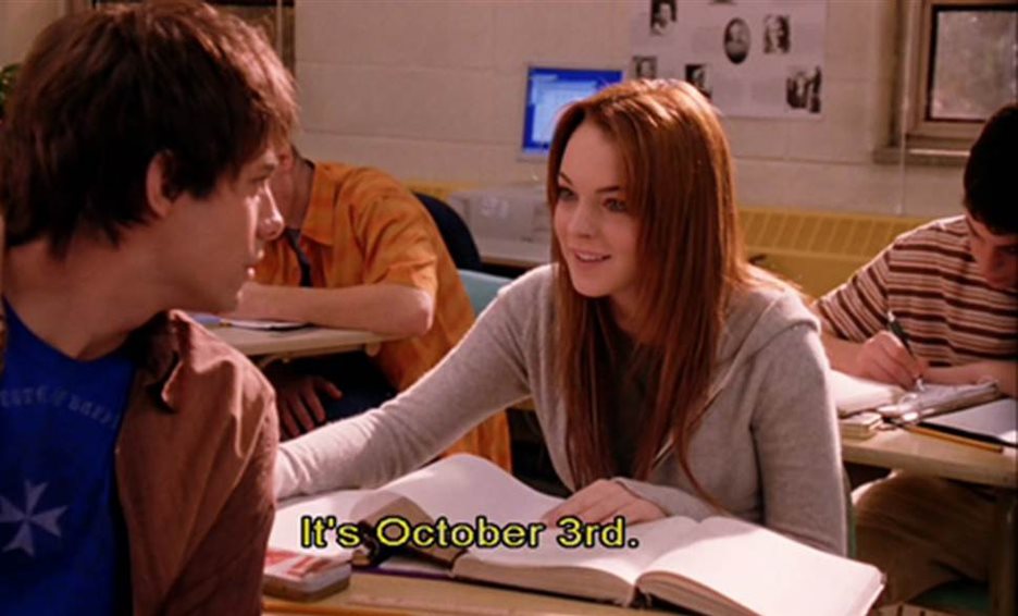 Outstandingmx's tweet photo. El 3 de octubre es el día en el que Aaron Samuels le preguntó a Cady Heron qué día era. ¿Recuerdas?

#3DeOctubre #MeanGirls #ChicasPesadas #October3 https://t.co/wDJBL0vOo6