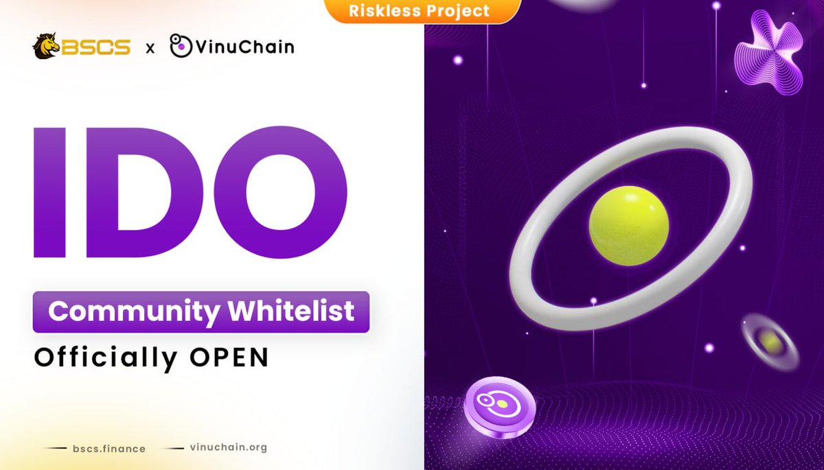 BSCS_Global's tweet photo. 📣@VinuChain IDO Community Whitelist Open 📣

⏰ Whitelist Registration:  5 AM, 3rd October - 3 PM, 10th October 2023 (UTC)
🌟 Complete the Whitelist tasks
👉 Fill out this FORM: https://t.co/hW8S52KrtQ

🎇 IDO Schedule
💎 Allocation Round: 9 AM - 3 PM, 12th October (UTC)
💎 FCFS Round: 3:30 PM - 4:30 PM, 12th October (UTC)
💰 Listing time: 8 AM, 13th October (UTC)

👉 Details: https://t.co/fTR5zxWfFG

#BSCS #VinuChain #IDO #Whitelist