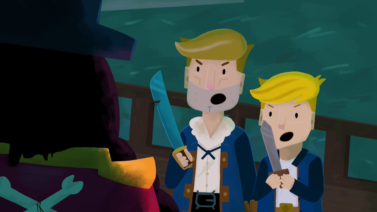 Muzzthemoo's tweet photo. Guybrush and Boybrush about to face the evil LeChuck
#monkeyisland #rtmi https://t.co/kymYljQZCV