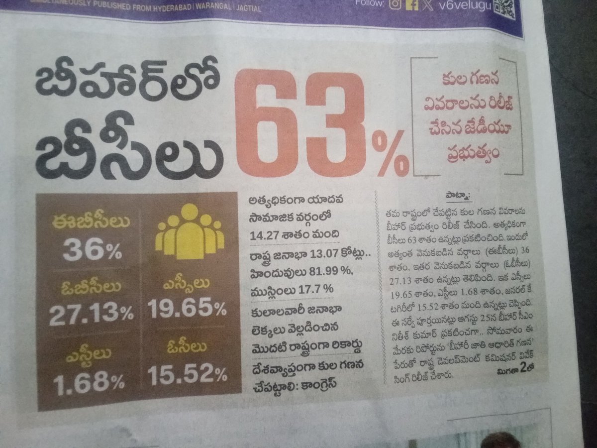 arunaqueen3's tweet photo. తెలంగాణ బహుజనం మీద ఏమాత్రం ప్రేమ ఉన్న కేసీఆర్ గారి ప్రభుత్వం బీహార్లో లెక్కలు ఇట్లా బయటపెట్టినట్లు సమగ్ర కుటుంబ సర్వే ఫలితాలు ఎందుకు బయట పెట్టరు..మీకు ఎలాంటి దురుద్దేశం లేకపోతే?
#BSP4Telangana #BSP4Bahujans #BSP4Transparency #LiberateTelangana #Vote4BSP #Time4Blue #VR99 https://t.co/XTD8fpYFWe