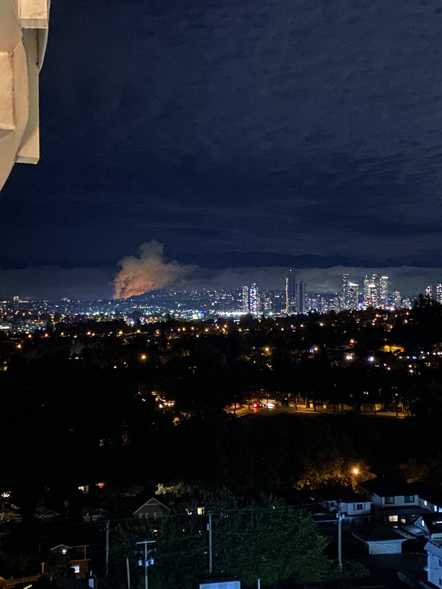 There seems to be a huge fire in the north side of Burnaby Mountain.