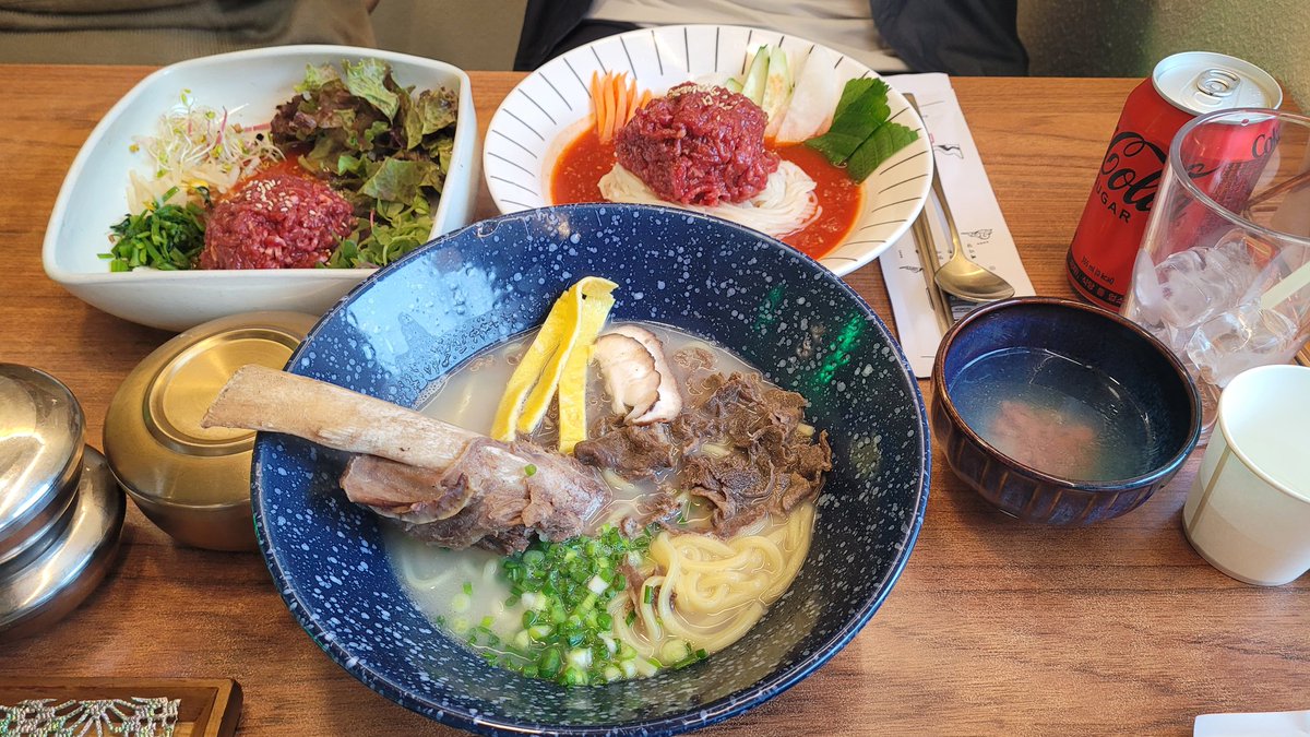 경주 황남동 여미온 갈비탕면?이랑 육회비빔면, 육회비빔밥