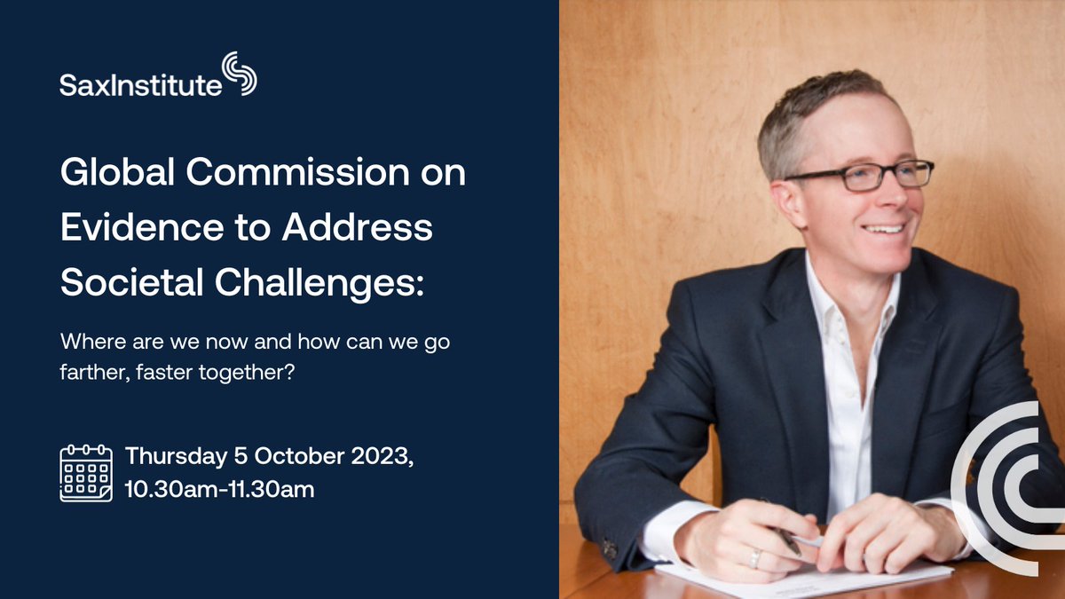 Don't miss this opportunity! 📢 Join Professor John Lavis as he discusses the Global Commission on Evidence to Address Societal Challenges on Thursday 5 October. Register now for this free online event 🔗 bit.ly/462WPNV
