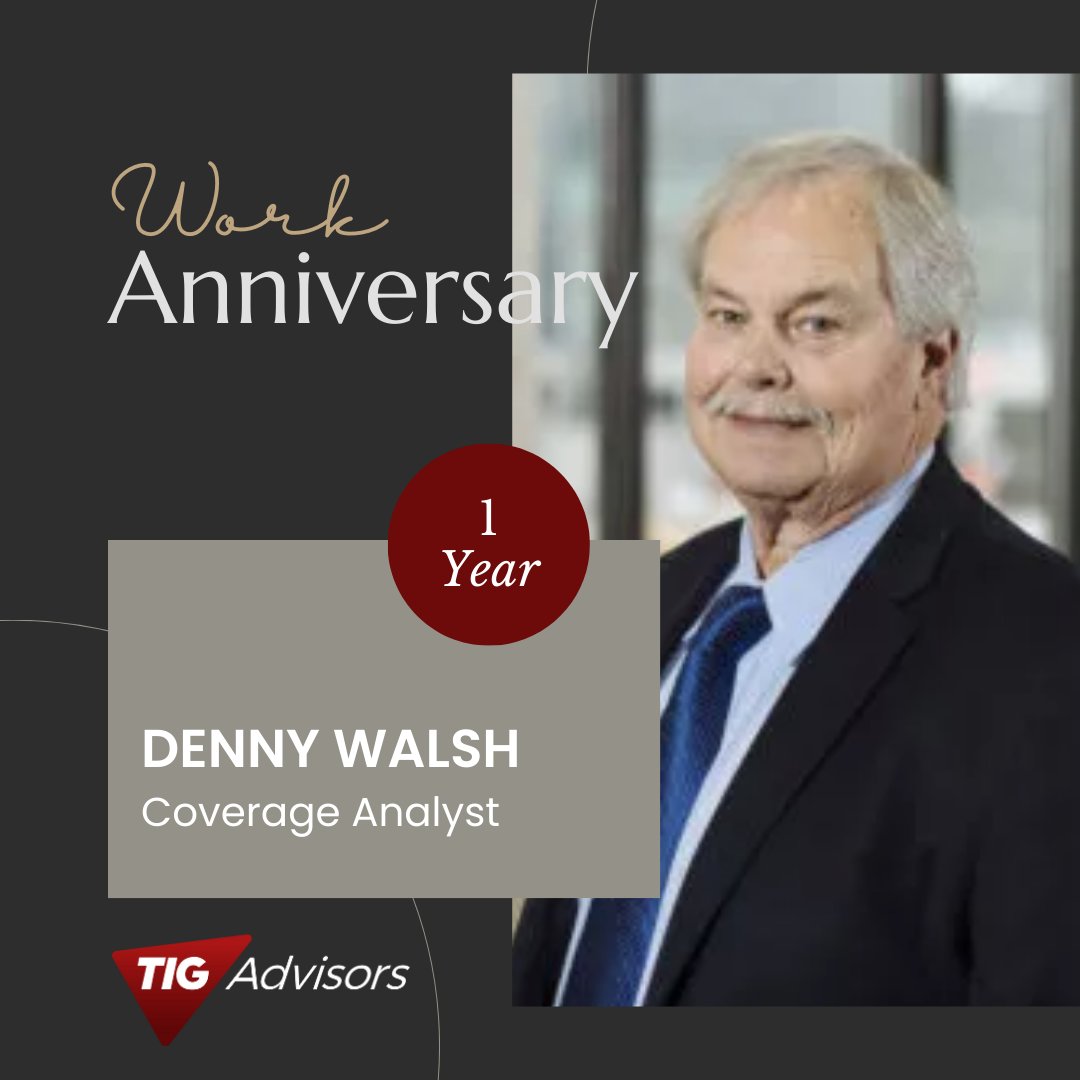 Happy TIG Anniversary Denny!

Denny has been a great asset to TeamTIG. Thank you for everything you do. We appreciate every minute of it. 

#worklife #TIGlife #TIGCares #celebratingyou #InsuranceMatters