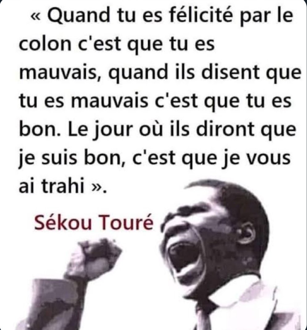 patientanz's tweet image. L’indépendance de la #Guinée 🇬🇳 se célébrait hier, Sékou Touré nous faisait réfléchir en ces mots : Quand le #colon te félicite, est-ce vraiment un #compliment ? Sékou Touré, un fervent leader #guinéen, savait que ces éloges pouvaient cacher des intentions #néfastes. Ne jamais