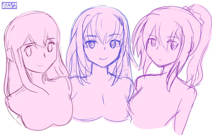 #今月描いたラフを晒そう 集合絵多い 