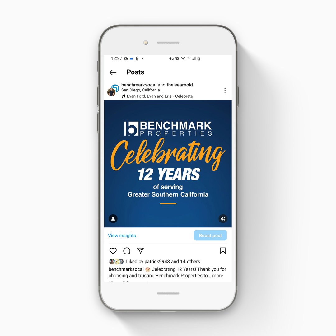 why22studio's tweet photo. Visit full recent post at:
💻 https://t.co/TjJFFf99nW

🏘 Benchmark Anniversary social media graphics for platforms: Fb/LinkedIn, IG, IG/Fb Stories, GoogleBiz for @benchmarksocal 

#why22studio
_
#graphicdesign #socialmedia #realestate https://t.co/OOTYRKQy2l