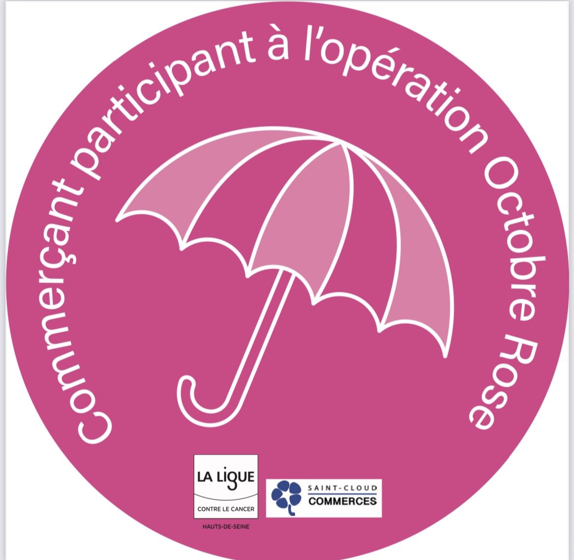 francoiseaski's tweet photo. Soutenez la ligue contre le cancer du sein en achetant un parapluie ou un doudou chez vos commerçants @VilleSaintCloud https://t.co/hL63OeYvjd