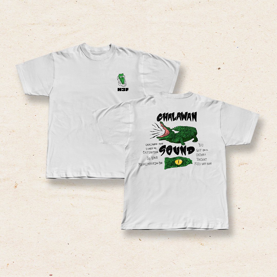 official_h3f's tweet photo. Chalawan Sound Merch out now ! 🐊🕺🏾

Go grab it now at New Echoes store website , ready to ship it worldwide for you ! 

🛒 Order now at NewEchoes Store Website 
🌎 Worldwide shipping 

https://t.co/MhbQzMosgC

#h3f #chalawansound #merchandise #newechoesrecs https://t.co/VWD6Je4RMs