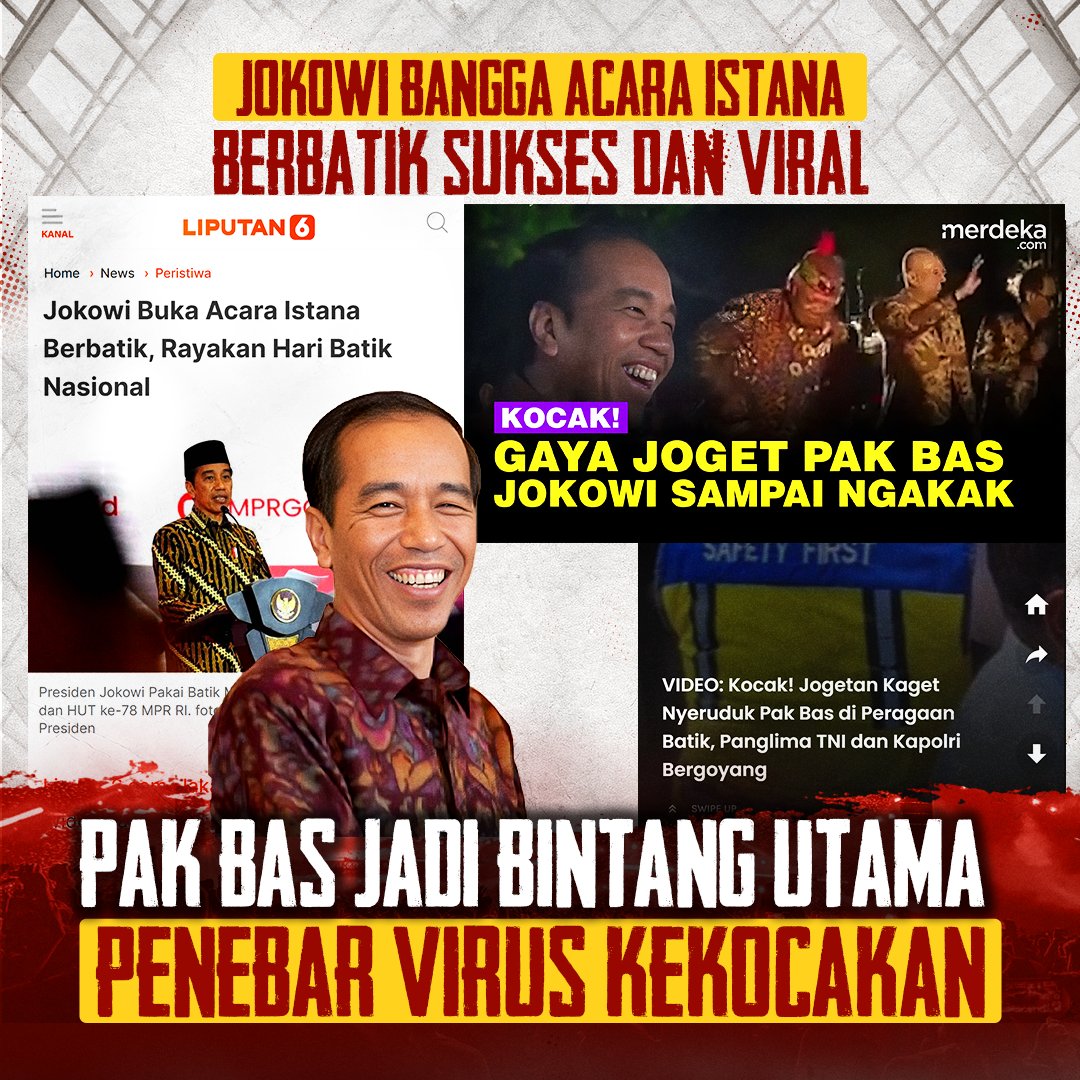 Jokowi bangga Acara Istana Berbatik Sukses dan Viral
Pak Basuki dan PJ Heru Jadi Pusat Perhatian.
Prabowo Jodie Hamil Laos Denny Caknan MAU MIN Dear J Perokok Ginting Whoosh
#GranHermanoCHV #adp2023 #bluesky #Debate2023 #ElConquistador5