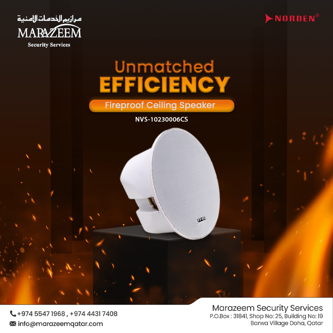 Made with high quality engineered plastic, the Fireproof Ceiling Speaker from Norden Communication assures long-term durability, long-lasting shape & color retention as well. 

Contact us to know more +97455471968

#fireproofspeaker #NordenCommunication #audiotechnology #qatar