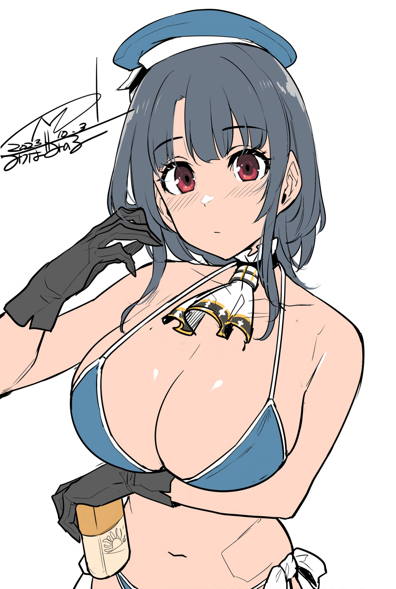 お題より、艦これ 高雄
描いております

この頃、ようやく涼しくなってきたので
水着を着せることにしました(?) 