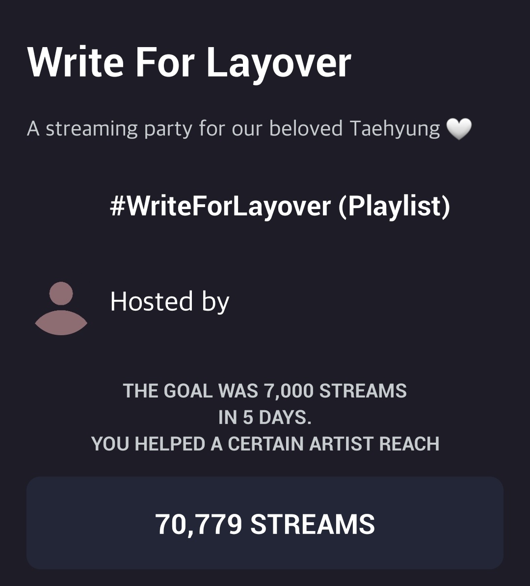 Aamyungv's tweet photo. I have nothing to prove but here.

The streams we (me and @taetaehland) pulled in our accounts for LayoVer :

70,779 + 49,331 + 67,881 + 31,640 = 2,19,631 

PLUS : https://t.co/GWcxbyQiZU