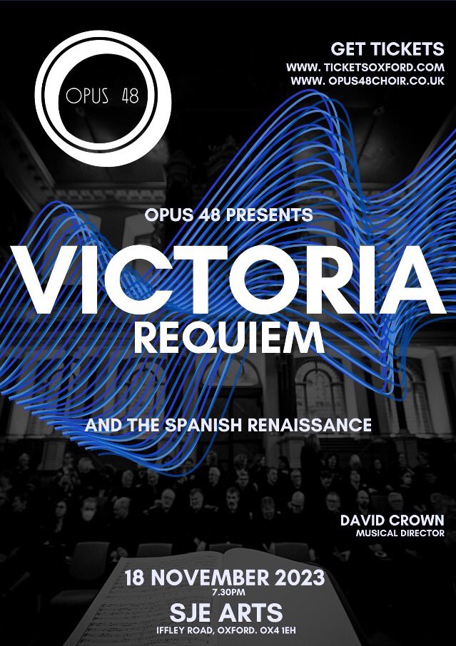 opus48choir's tweet photo. Still waiting for Ts to be crossed and I's to be dotted on the ticket front but to whet your musical appetite have a first peek at our lovely poster! #TLdeVictoria #SpanishRenaissance https://t.co/Qfkq29G7He