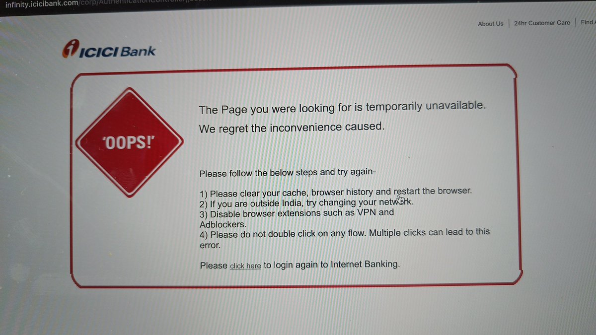 GodsentEvil's tweet photo. Hey @ICICIBank @ICICIBank_Care,

Is your server down or something? The internet banking just throws you out randomly https://t.co/o8nlLs7J4k