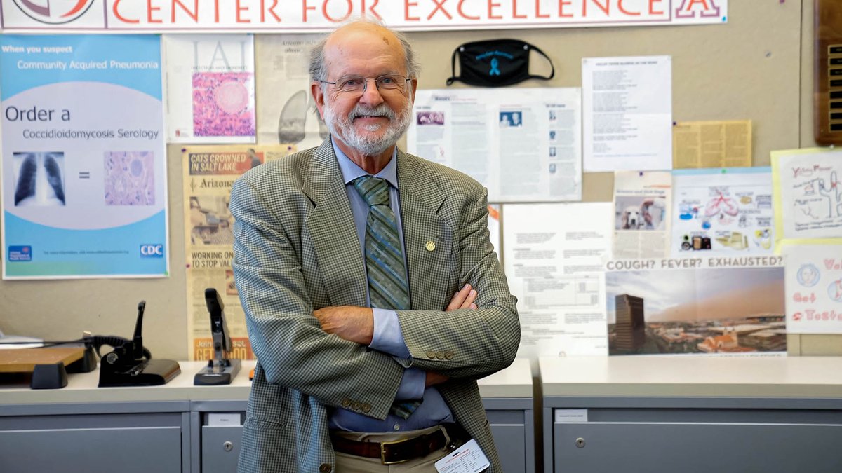 University of Arizona Health Sciences (@uazhealth) on Twitter photo Meet John Galgiani, MD, a pioneer in Valley fever research. For four decades he has dedicated his career to understanding this fungal infection. Learn more about his groundbreaking work and the quest for a cure: youtu.be/UMYxj019_Lo
#ValleyFever <a href="/UAZMedTucson/">UA College of Medicine – Tucson</a> Meet John Galgiani, MD, a pioneer in Valley fever research. For four decades he has dedicated his career to understanding this fungal infection. Learn more about his groundbreaking work and the quest for a cure: youtu.be/UMYxj019_Lo
#ValleyFever <a href="/UAZMedTucson/">UA College of Medicine – Tucson</a>