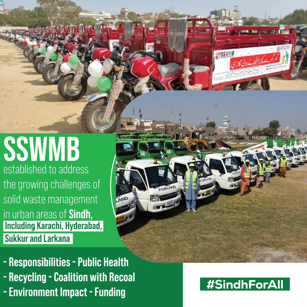 simra_razvi's tweet photo. The Sindh Solid Waste Management Board, under the Sindh Government, is on a mission to make Karachi, Sukkur, Larkana, and Hyderabad cleaner and greener! SSWMB aims to boost efficiency in waste management for a sustainable future.  
#SindhForAll https://t.co/pC9yRHnHlx