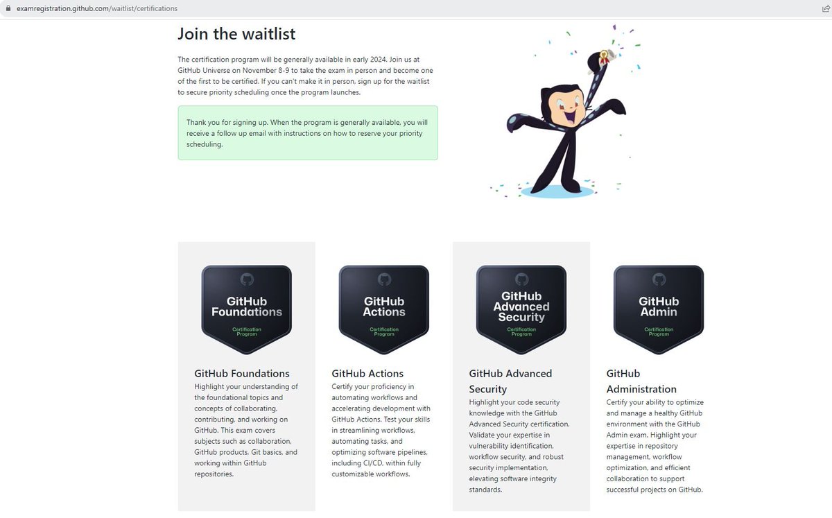 Jayendran_A's tweet image. Joined the waitlist for @github certification for 2024 early release ! @GitHubEducation Read resources.github.com/learn/certific…
#GitHub #Githubcertification