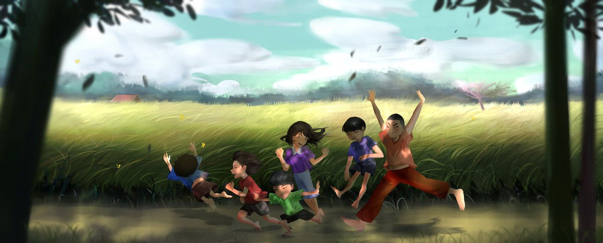 xamxammo's tweet image. Children are running 
App: cilp studio Paint Pro
#cspcontest37