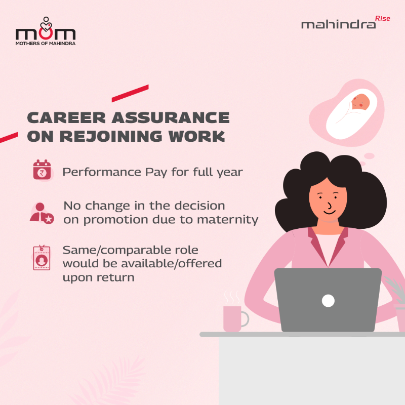 MahindraRise's tweet photo. Our 5-Year Maternity Policy is more than just a policy; it's a promise. 
It's a promise to support our #MothersOfMahindra to pursue their dreams without compromising their role as loving mothers. Discover the highlights here. 
#TogetherWeRise #InclusiveCulture #NewMaternityPolicy
