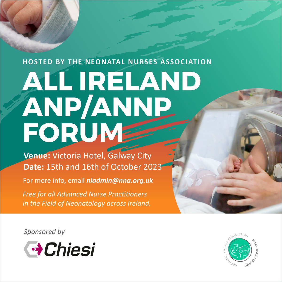 Book your place at the All Ireland ANP/ANNP Forum on the 15th & 16th October in Galway City. Meet with colleagues, network, learn & share. Be inspired. This event is hosted by the NNA NI & is free to attend thanks to @ChiesiGroup Book here nna.org.uk/events #NNANI