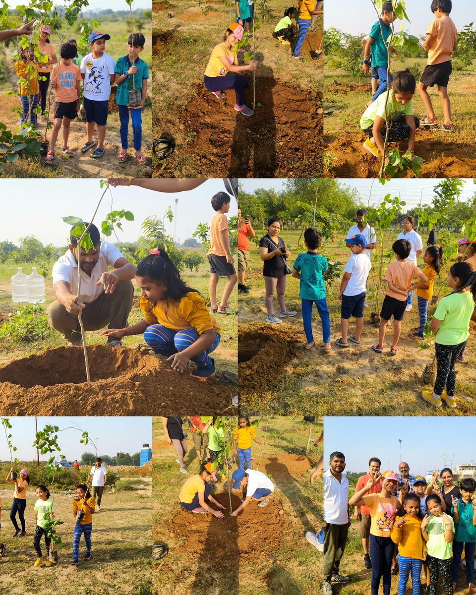 Our recent plantation drive with kids at Greater Noida . it was an absolute blast! These kids were so full of life and energy, and it was amazing to see them get excited about doing something good for the environment. #SDG #kidsactivities #nature @ThinkGoodFound1 @mission100cr