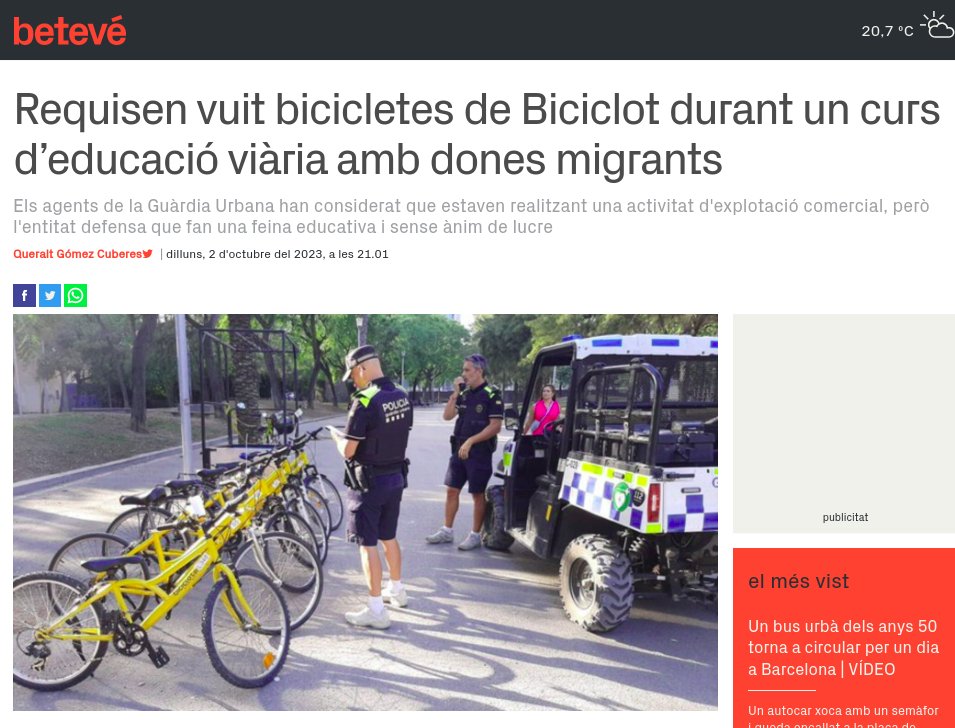 XciutatVella's tweet photo. Ciutat Vella petada d'empreses que l'exploten deixant masses de bicis arreu (lloguer digital i no, rutes turístiques) i el problema de @GUBBarcelona és les dones migrades aprenent a pedalejar amb una cooperativa.
Tot el suport a @biciclot i @MujeresPalante
https://t.co/wrECSoGja1 https://t.co/gF91b6xFXr