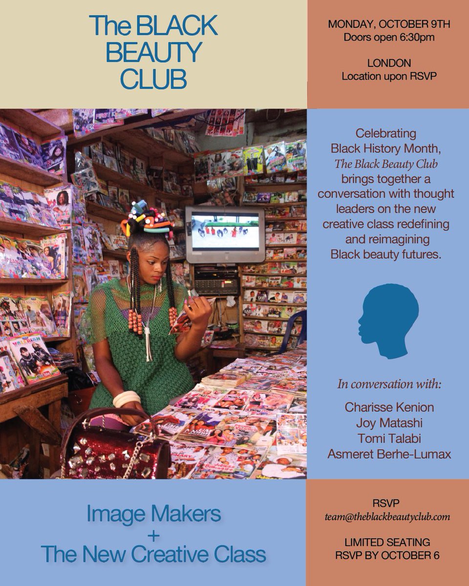 CharisseKenion's tweet photo. Excited to talk black beauty futures with the Black Beauty Club this coming Monday. RSVP: https://t.co/5ix6ftTps4 https://t.co/0HvqZEJfuM