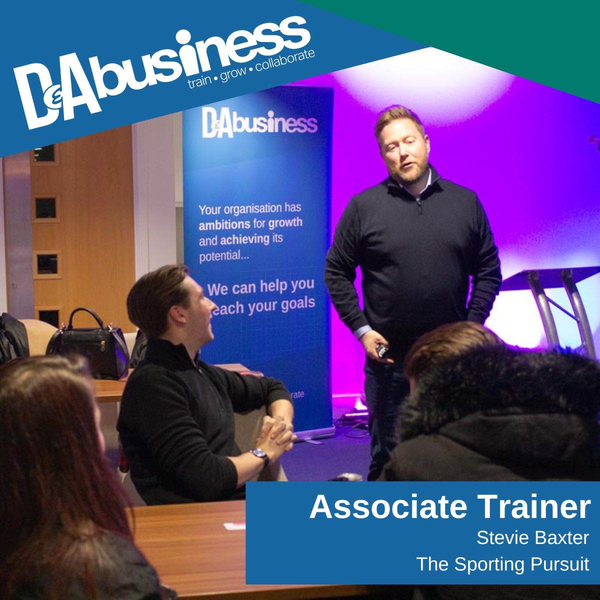 Stevie Baxter at @TSportingP is one of the brilliant associate trainers we work with who delivers #leadershiptraining to businesses across the country 🤝 Stevie kindly spoke to us about his thoughts on working with the college: pulse.ly/z1a4vmkiz9 #DABusiness