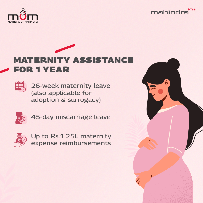 MahindraRise's tweet photo. Our 5-Year Maternity Policy is more than just a policy; it's a promise. 
It's a promise to support our #MothersOfMahindra to pursue their dreams without compromising their role as loving mothers. Discover the highlights here. 
#TogetherWeRise #InclusiveCulture #NewMaternityPolicy