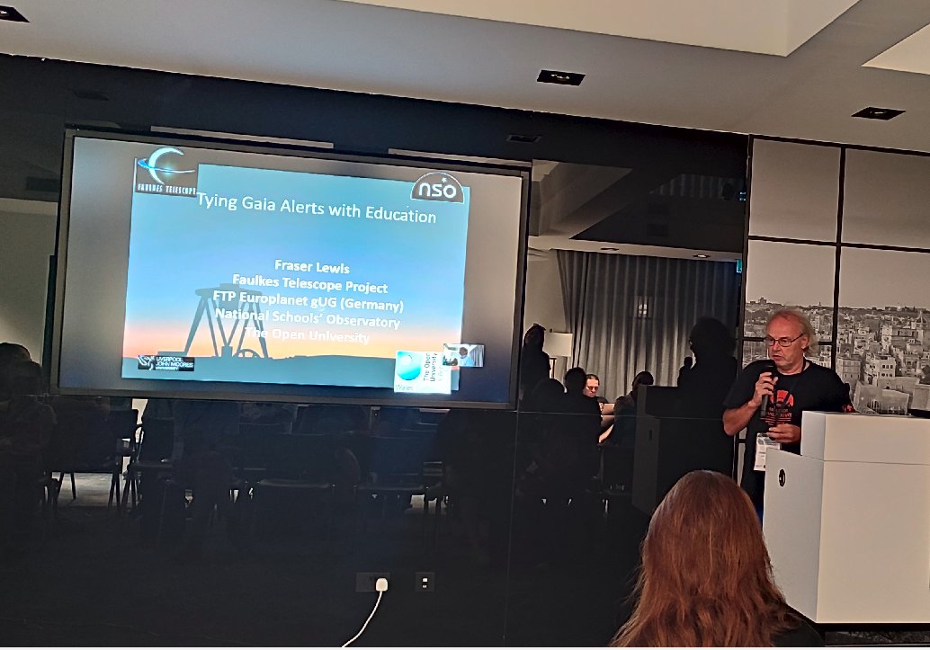 nada_ihanec's tweet photo. Fraser Lewis: Tying Gaia Alerts Into Student's and Teacher's Use of the Faulkes Telescopes #14_GAIA_ORP_MALTA_2023 https://t.co/RfPxqXJdcj