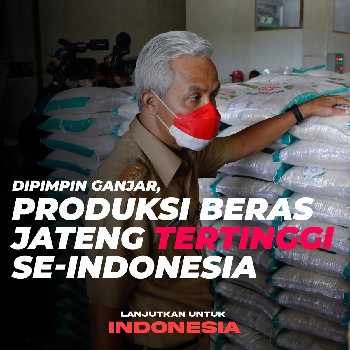 Jateng jadi Provinsi dgn Produksi beras TERTINGGI se Indonesia di era Ganjar

Ini baru KEREN, ngurus PANGAN bukan MULUK2 apalagi sampai GAGAL membangun FOOD ESTATE

Ganjar produksi padi tanpa BAGI2 PROYEK ke PERUSAHAAN pribadi dan kolega, tapi dikelola RAKYAT

#GanjarPresiden