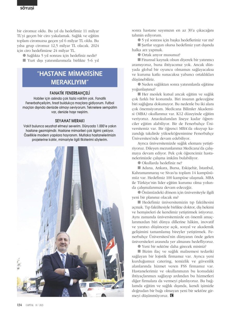 Medicana Sağlık Grubu Yönetim Kurulu Başkanı Dr. Hüseyin Bozkurt’un haberi Capital Dergisi’nde yer aldı. Kaleminize sağlık Ayçe Hanım <a href="/CapitalDergisi/">Capital</a> <a href="/MedicanaSaglik/">Medicana Sağlık Grubu</a> <a href="/AyceAksakal/">Ayçe Tarcan</a>