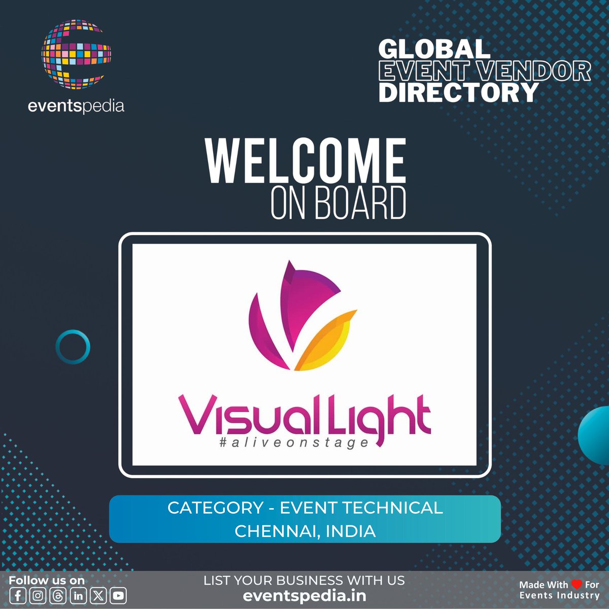 Eventspedia_Ind's tweet image. Visual Light is a valued partner for leading agencies in Chennai, specializing in crafting unforgettable events with finesse. 

Click here eventspedia.in/listing/visual…

Join us now eventspedia.in

#Chennai #Events #VisualLight #sound #light #videowall #eventspediaindia
