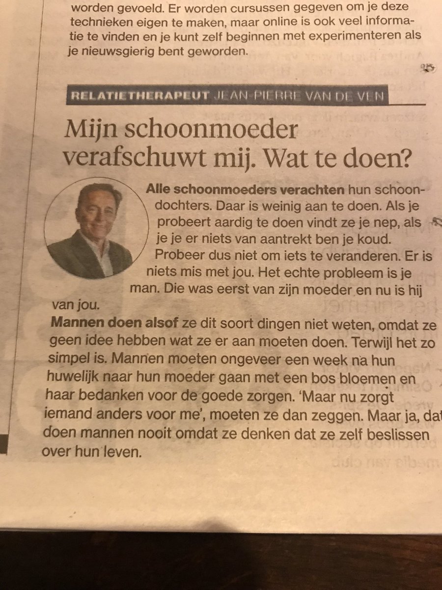 Wat is dit voor een bizar antwoord in de rubriek: vraag aan de specialist in <a href="/brabantsdagblad/">Brabants Dagblad</a>  van <a href="/dpgmedia_nl/">DPG Media</a> . Op deze manier neem je jezelf én je lezers echt niet serieus .