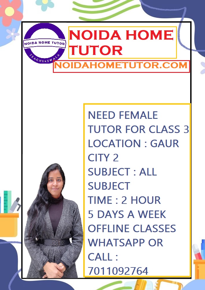 noida_teachers's tweet photo. FEMALE TAKE THE CLASSES NODA (GAUR CITY 2 ) FOR FREE
VISIT US : https://t.co/rKMsvb2ofe
Contact : 7011092764
#teacherswala #teachers #NOIDA #gaurcity #tutoring #tutor #teachers #noidacity #gaurcity2 #noidatutor #teaching #tutoringservices #opportunity #Job https://t.co/wgThDd76IM