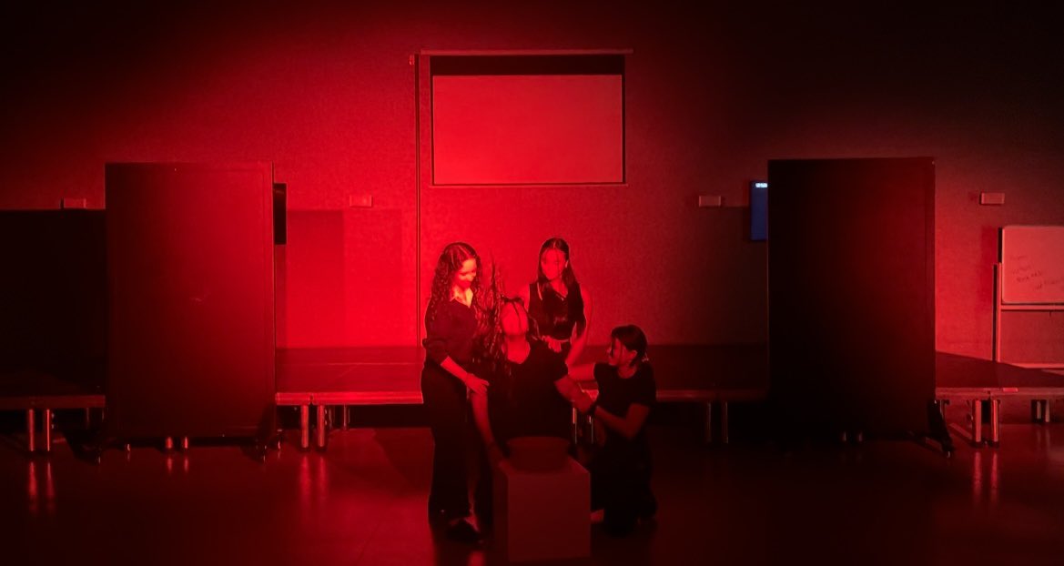 MissMurphyDXB's tweet photo. Year 12 students creating outstanding work in their Artaud workshop. I also love that non-drama students came along to watch and support 🎭 https://t.co/xE23pyEdgi