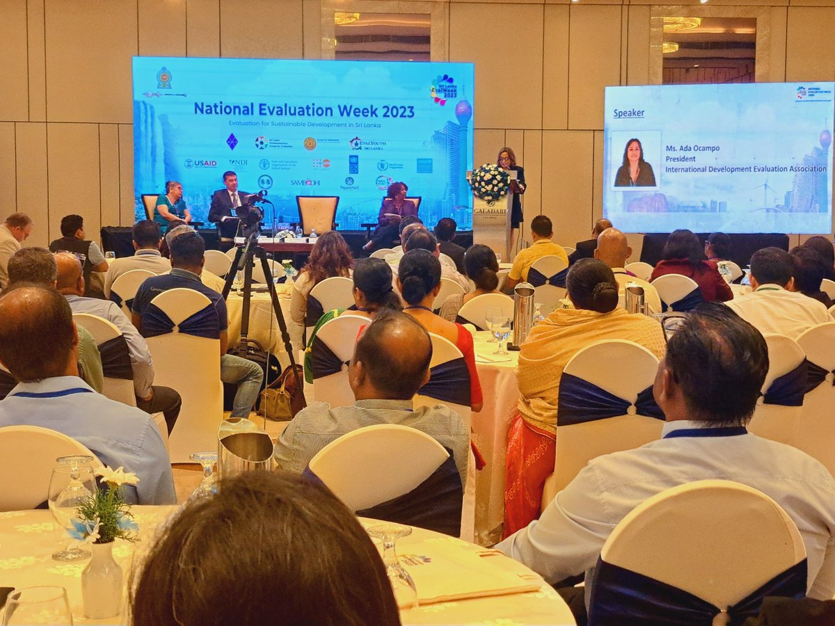 Happening Now: Our panel of experts at the National Evaluation Week 2023 inauguration. Welcome Senior Prof. Nilanthi De Silva, Ms. Ada Ocampo, Mr. Serdar Bayryyev, Dr. Esther Kaggwa for a discussion on 'Evaluation in an Economic Crisis'. #FAO #UNDP #USAID #UNFPA #UNICEF #NDI #WFP