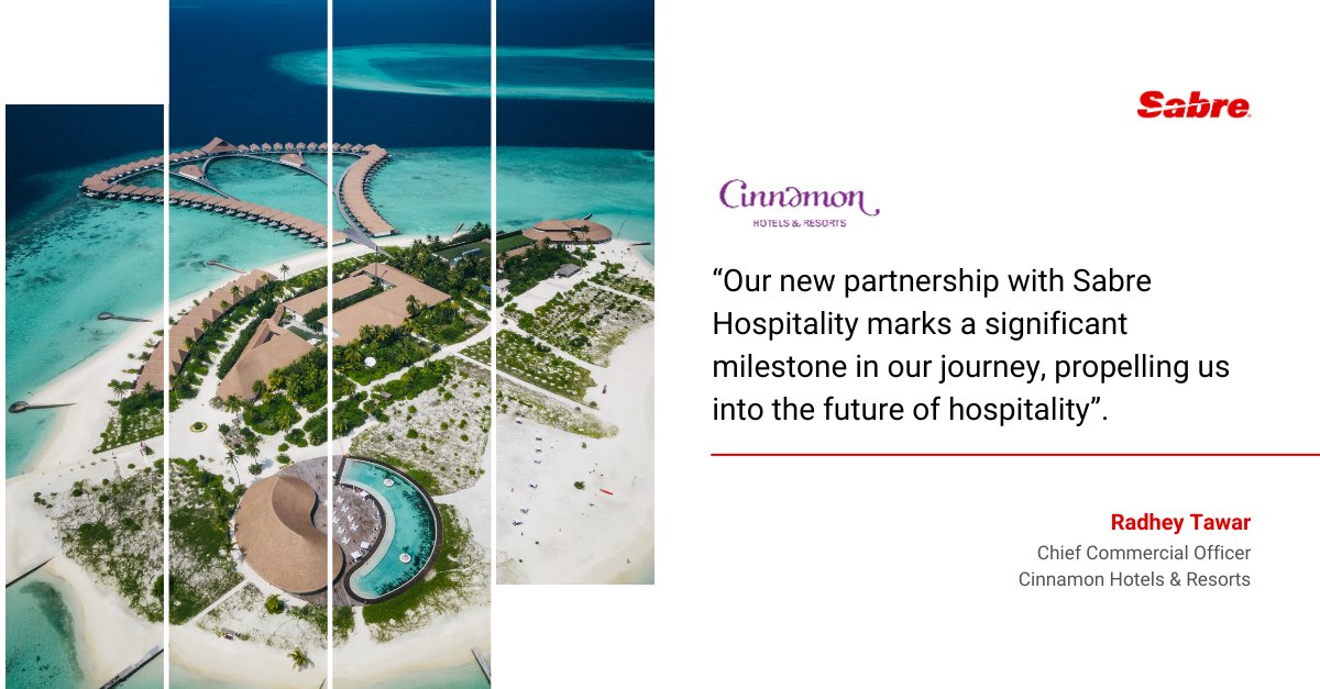 We're excited to partner with Sri Lanka leading hospitality brand, Cinnamon Hotels &amp; Resorts! The chain will be using Sabre Hospitality's SynXis Central Reservations System to help support its global distribution strategy and drive growth and scale.  bit.ly/3tc47Ad