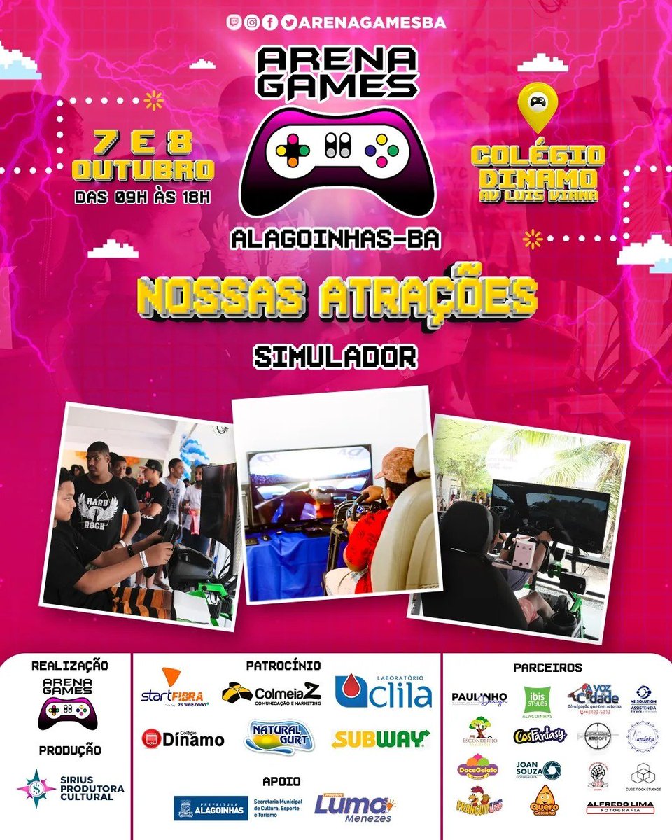 ArenaGamesBA's tweet photo. 🎉 Atração confirmada!

🚘Pelo terceiro ano consecutivo de evento o @betoproject é atração garantida no nosso evento!

🗣Vai ficar de fora? Venha e traga seus amigos!

#ArenaGamesBA #EventoGeek #Alagoinhas #Simuladordecorrida https://t.co/MlFzvGB3Bk