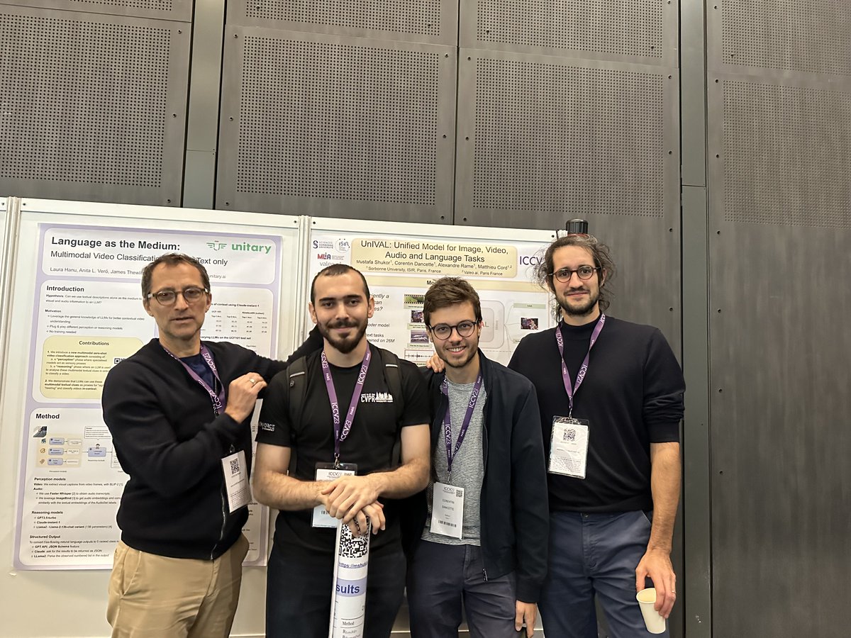 The team is active at #ICCV2023, come and say Hi to the Chordettes! They are talking about LLMs, multimodality, foundation models, diffusion models and more! Check their  papers: 👇