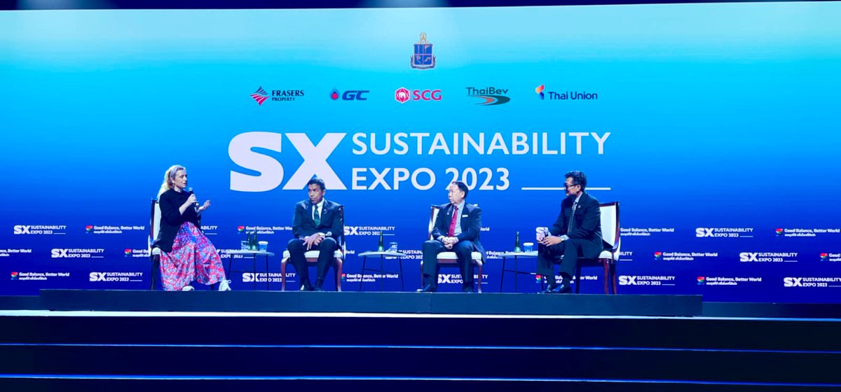 brinck_j's tweet photo. Great discussion with BKK Governor @chadchart_trip and Hugh Lim @TheCLC_SG on Metropolitan Mngt for Quality of Life at Sustainability Expo 23. Happy to share examples of 🇸🇪 smart cities.@SwedeninTH stands ready to work with 🇹🇭towards more sustainable way of living and societies. https://t.co/KC0q0IM840