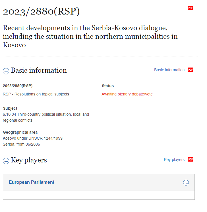 The <a href="/Europarl_EN/">European Parliament</a> is set to discuss recent developments in the #Serbia 🇷🇸 - #Kosovo 🇽🇰 (not 'Belgrade-Pristina') dialogue today at the plenary session and will adopt a resolution during the second plenary later this month (at the initiative of <a href="/TheProgressives/">S&D Group</a>).