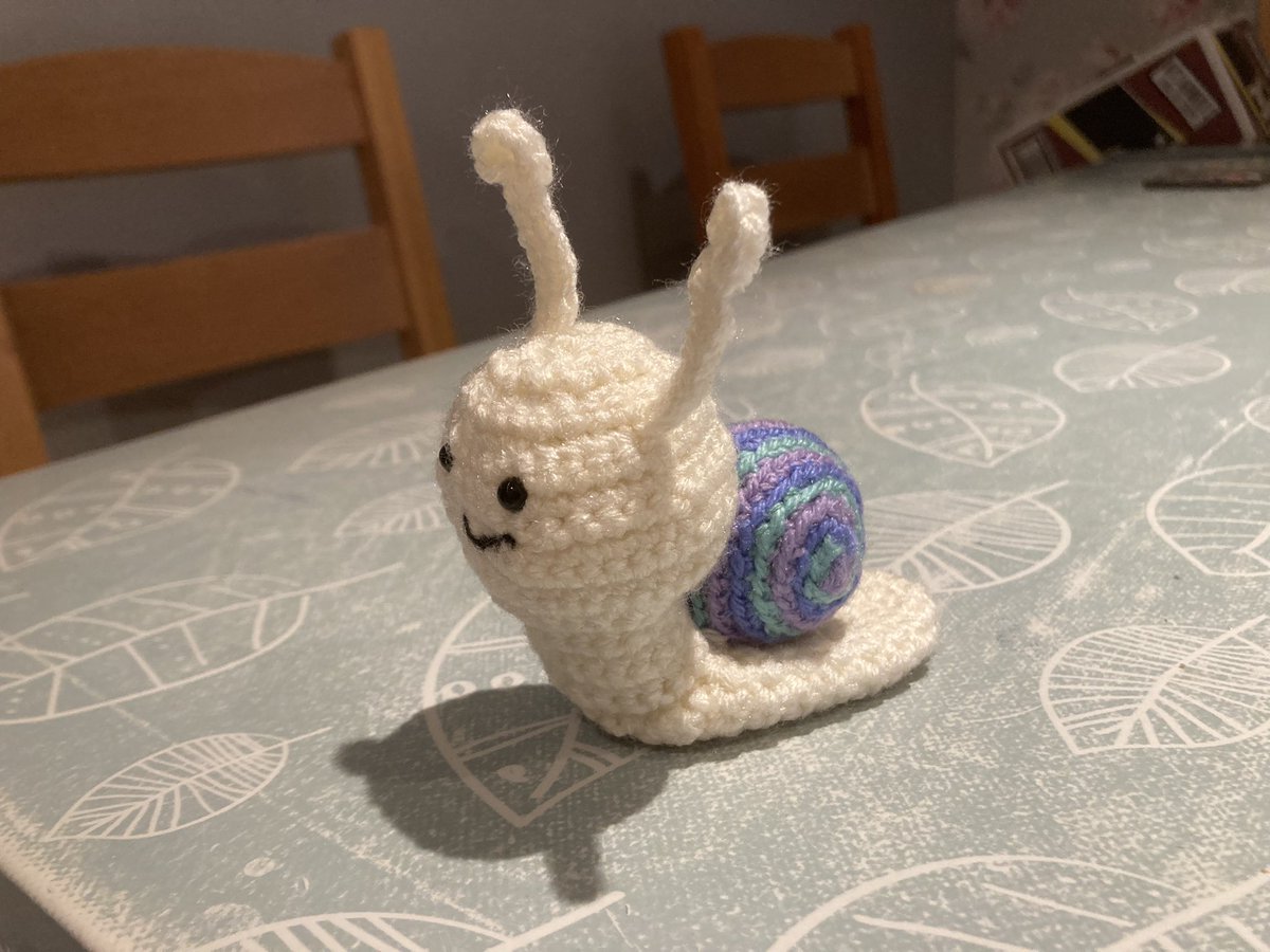 SnowMolloy's tweet photo. Neither work nor PhD, but I made a snail 🐌 feels about right https://t.co/dfvbvswJwU