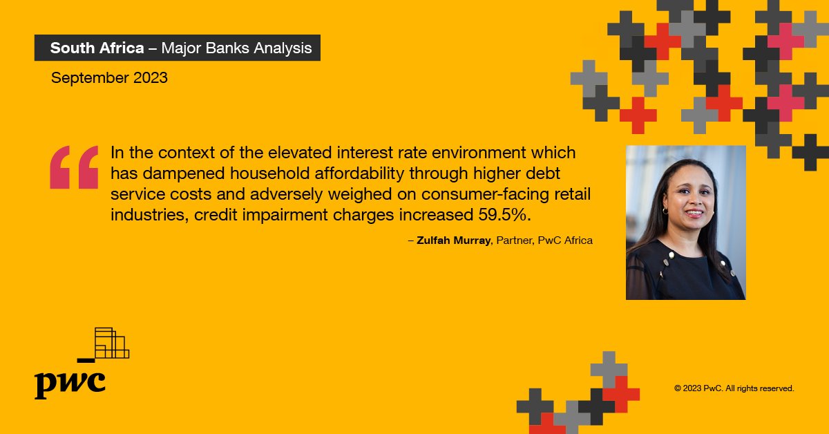 pwc_za's tweet photo. The elevated interest rate environment strongly supported combined net interest margin growth of #SAmajorbanks of 35 basis points to 4.53%. Explore the results here: https://t.co/9Zjzm38Or8 #SAMajorBanksAnalysis #FutureofBanking #SABanking #FutureofFS https://t.co/wj1SHmFZ6s