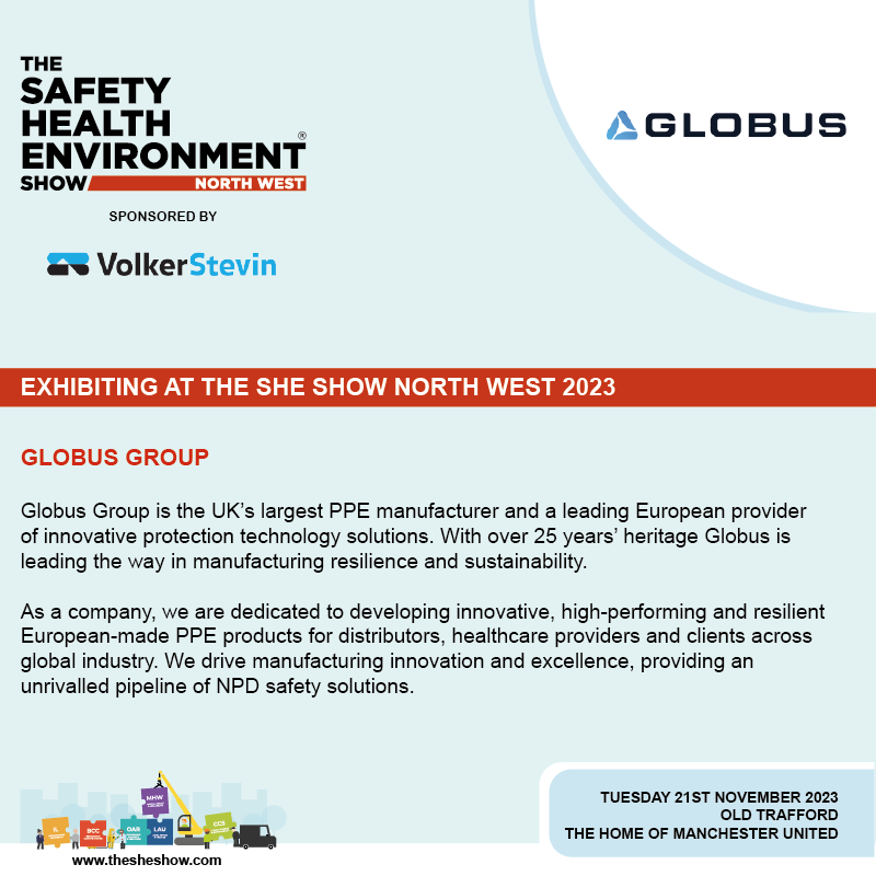 Great to see <a href="/GlobusGroup_PPE/">Globus</a> will be exhibiting at #TheSHEshowNW 2023

🗓 Tuesday 21st November 2023
📍Old Trafford, The Home of Manchester United

For more information visit:
➡️ thesheshow.com/northwest/

#Safety #Health #Environment #Conference #Exhibition