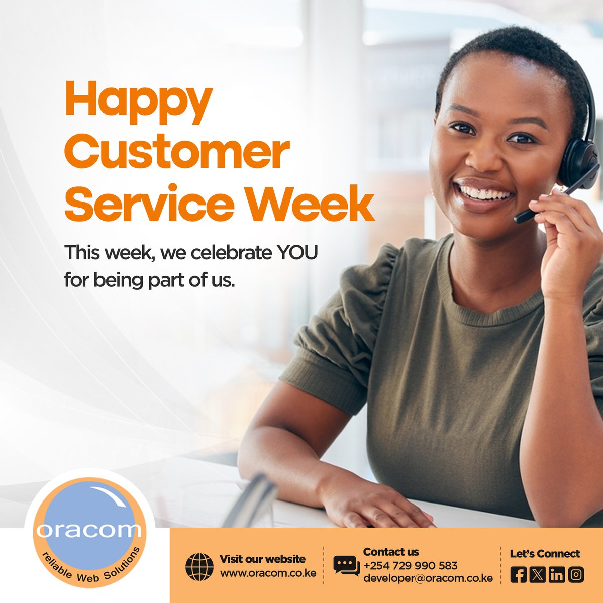 Grateful for our amazing customers  @cgtnafrica @Kemsa_Kenya who inspire us daily.Thank you for letting us serve you with a smile! Call 0729990583 or email developer@oracom.co.ke. Visit oracom.co.ke. #CustomerServiceWeek #CSWeek2023 #CSWeek #Simps #Akothee #earthquake