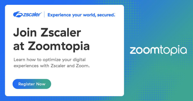 andrevanbuiten's tweet photo. Make sure to visit Zscaler at Booth 18 during Zoomtopia next week in San Jose! Come find out how Zscaler and Zoom keep users productive by optimizing digital experiences. https://t.co/nk540JsP1c https://t.co/jlCAZUUnhi https://t.co/AOGS2fLKrI