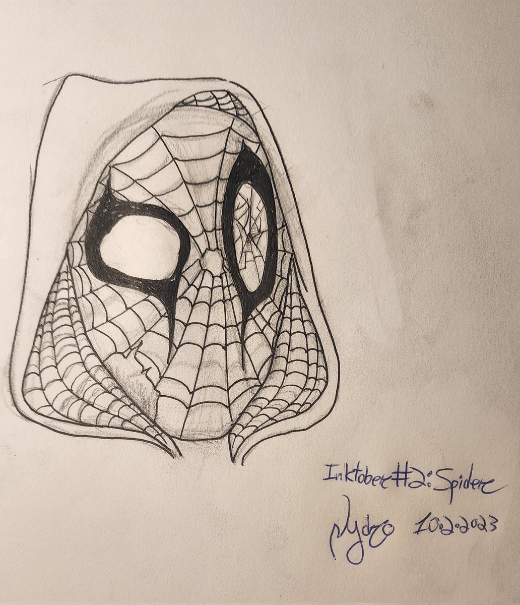 Nydr_o's tweet photo. I finished it right before midnight hit. I still count this as day 2. This is my spin on Spiderman's design. https://t.co/VmT4ebzgFU