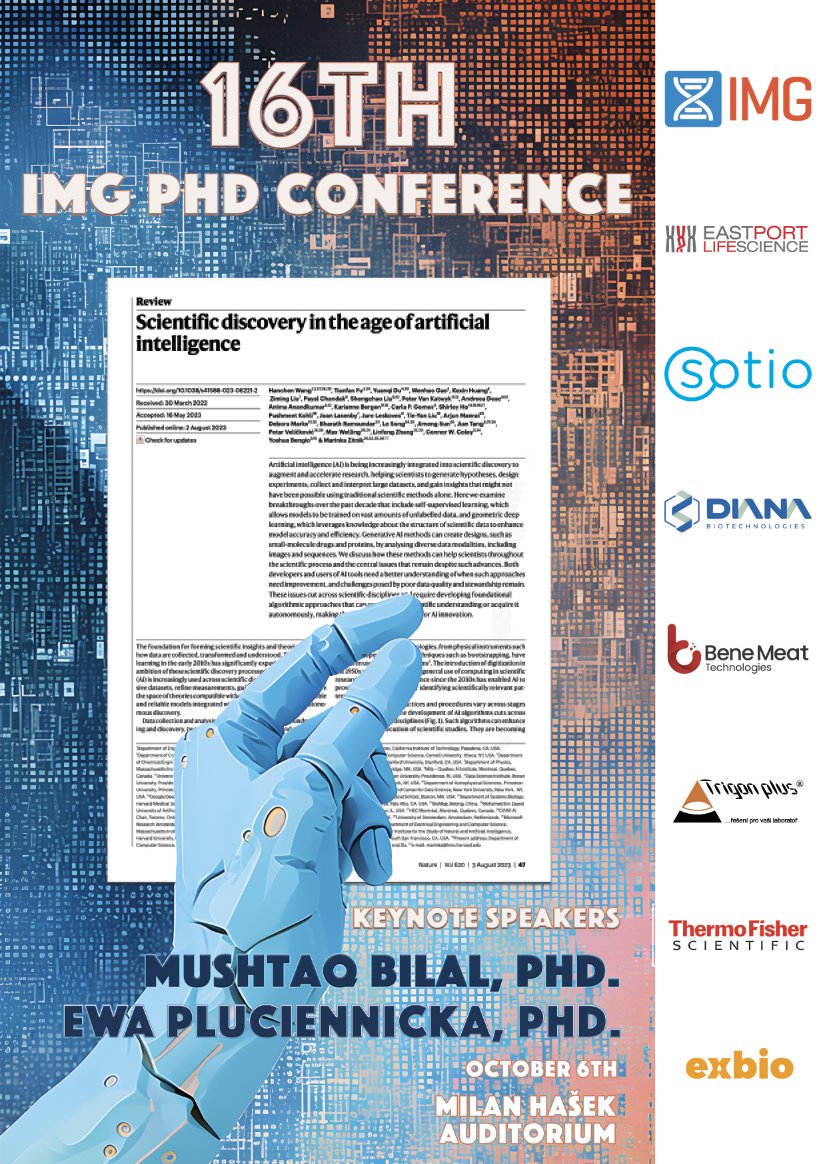 Darina Paprckova (@darinapaprckova) on Twitter photo Happy to announce that the 16th IMG PhD conference is happening already THIS Friday! You can find detailed info here --> img.cas.cz/2023/09/74224-… and join us to hear inspiring lectures by
<a href="/phdsuccess2020/">PhD Success</a> and <a href="/MushtaqBilalPhD/">Mushtaq Bilal, PhD</a>
and our 12 amazing students🧑🎓👩🎓
📷<a href="/midjourney/">Midjourney</a> Happy to announce that the 16th IMG PhD conference is happening already THIS Friday! You can find detailed info here --> img.cas.cz/2023/09/74224-… and join us to hear inspiring lectures by
<a href="/phdsuccess2020/">PhD Success</a> and <a href="/MushtaqBilalPhD/">Mushtaq Bilal, PhD</a>
and our 12 amazing students🧑🎓👩🎓
📷<a href="/midjourney/">Midjourney</a>